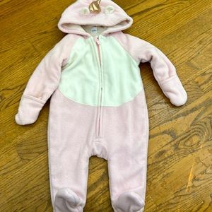 Unicorn 🦄 baby fleece snow winter bunting hoodie onesie outfit zip up suit